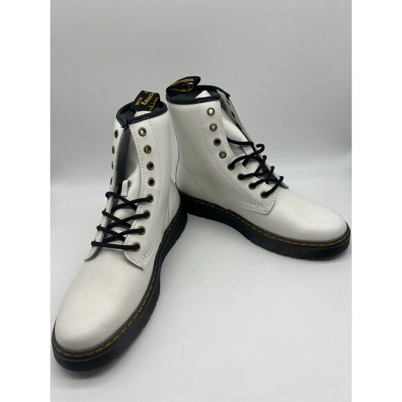 Dr Martens Zavala Boots White Patent Leather Women's Size 10 NEW - Picture 3 of 12